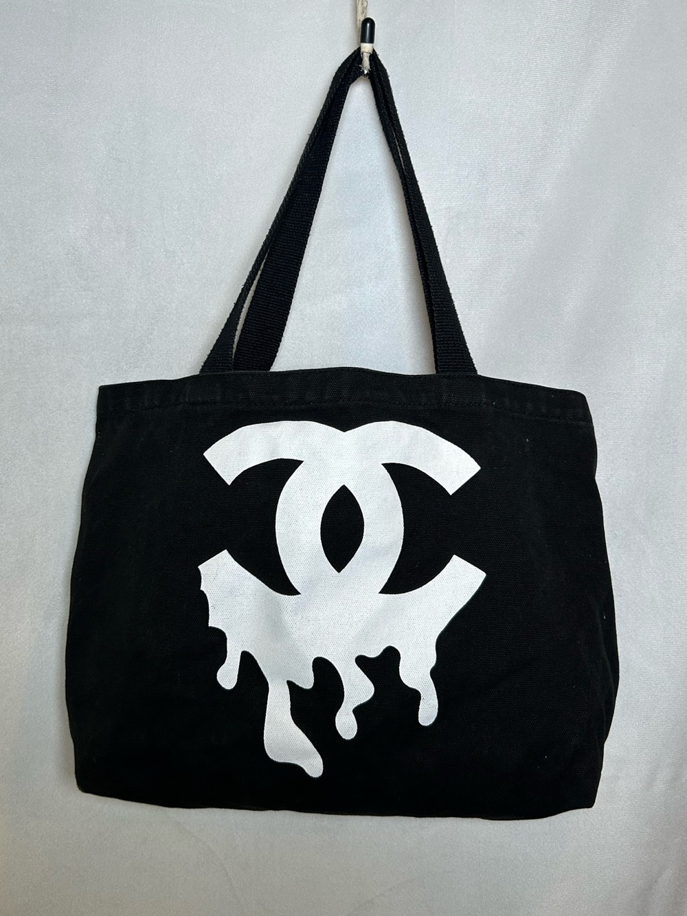 Mistura "Dripping CC" Parody Canvas Tote Bag in Black
